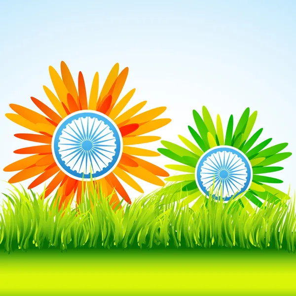Blomma indiska flaggan — Stock vektor