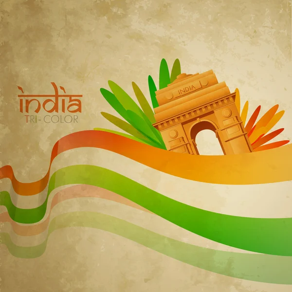 Vector viejo diseño de bandera india — Vector de stock