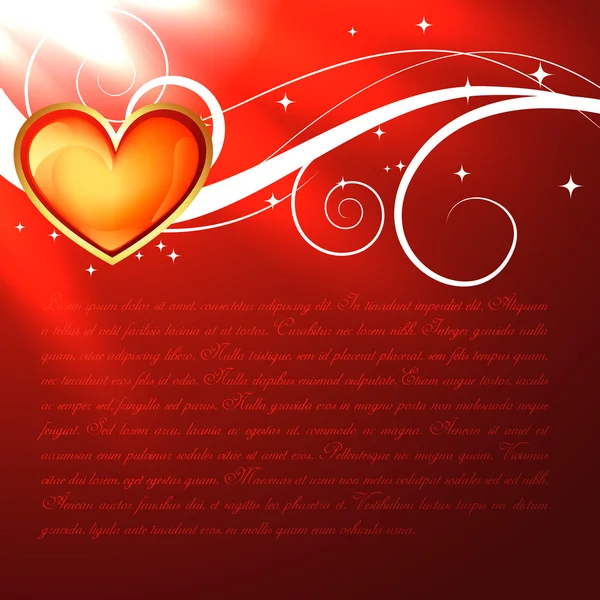 Beau coeur rouge — Image vectorielle
