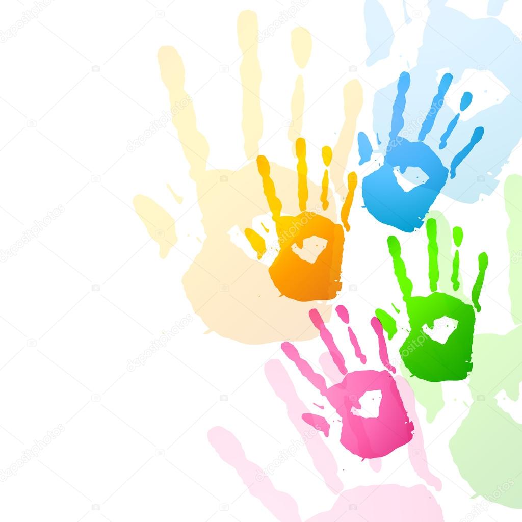 vector colorful hands