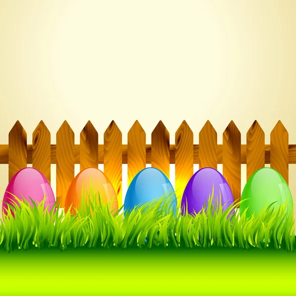 Coloridos huevos de Pascua — Vector de stock