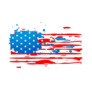 soyut grunge tarzı Amerikan bayrağı