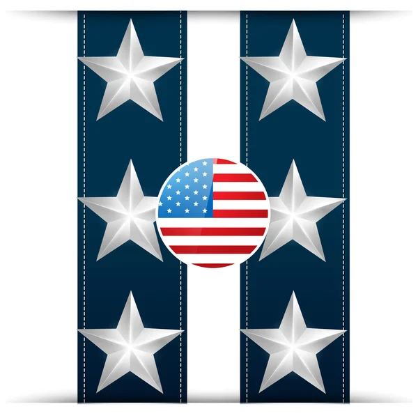 Bandera americana — Vector de stock