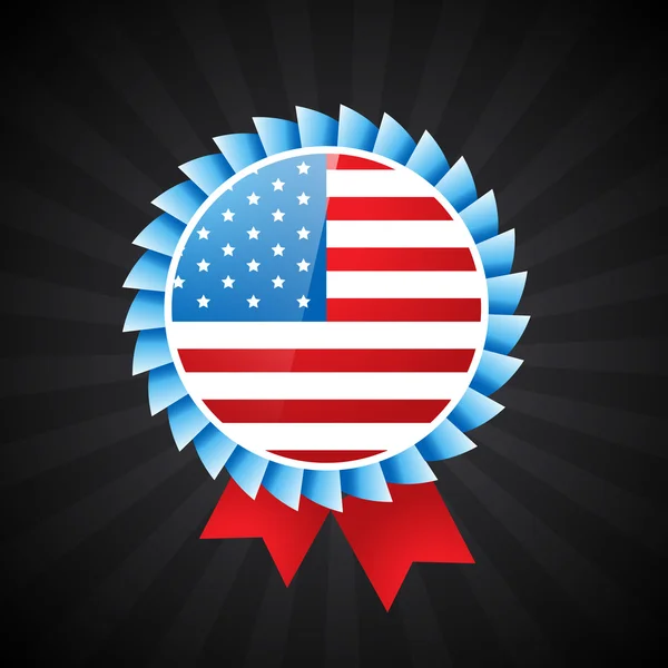 Badge drapeau américain — Image vectorielle