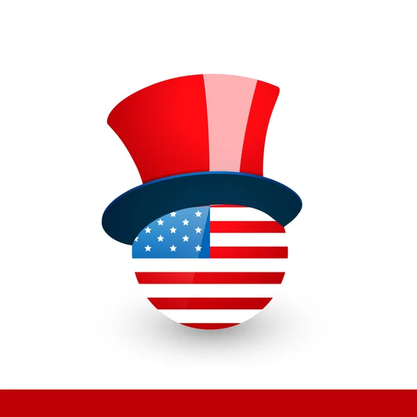 Bandera americana con sombrero — Vector de stock