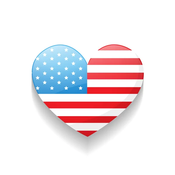 Amerikai függetlenség napja szív — Stock Vector