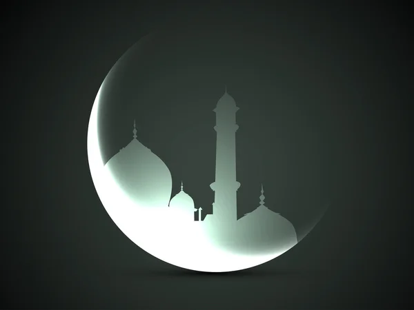 Mond und Moschee — Stockvektor