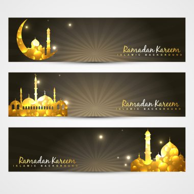 set of ramadan headers clipart