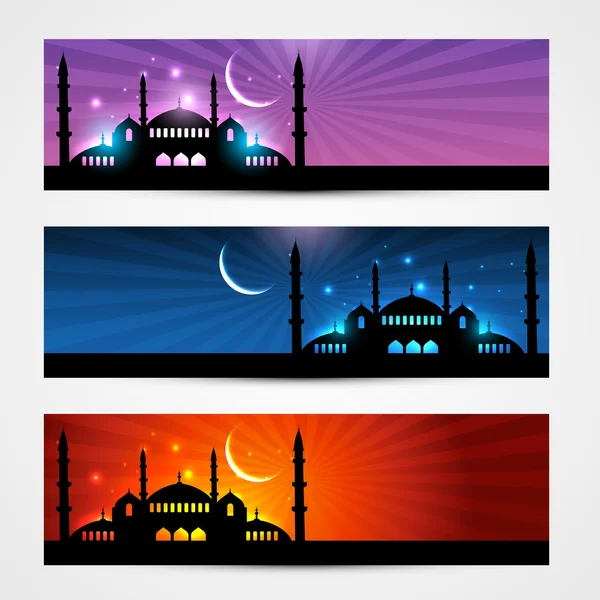 En-têtes ramadan et eid — Image vectorielle