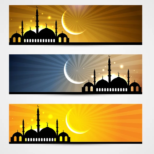 Ramadán a eid záhlaví — Stockový vektor