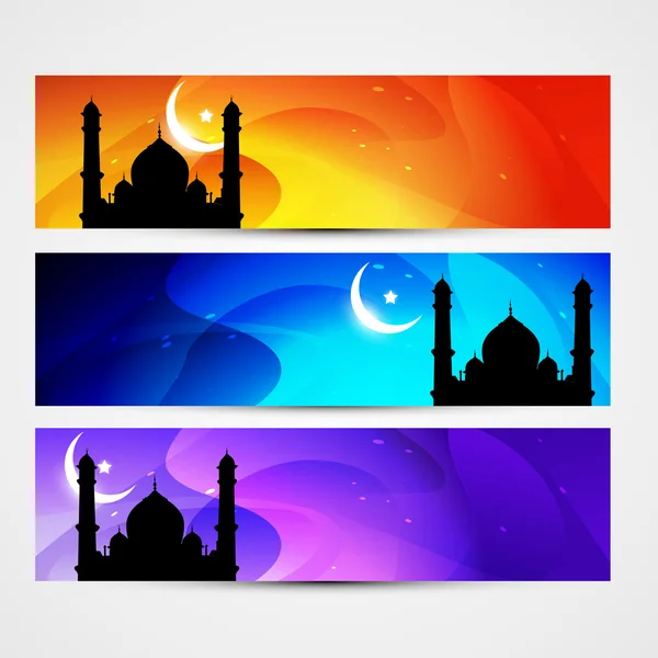 Colorful eid headers — Stock Vector