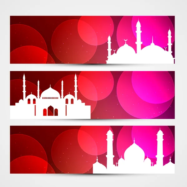 Kleurrijke eid headers — Stockvector