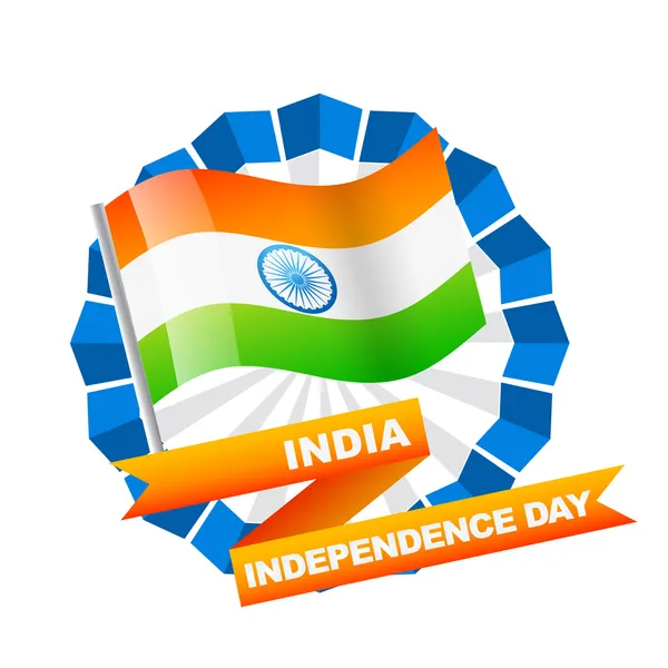 Étiquette drapeau indien — Image vectorielle