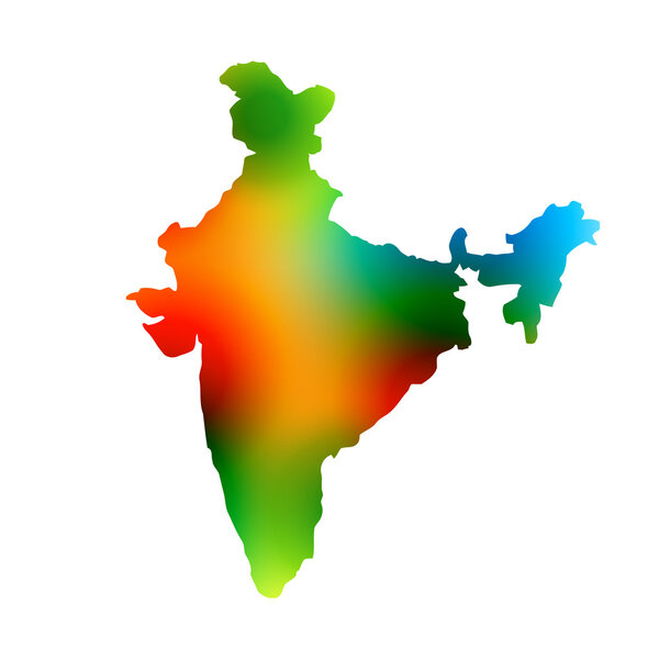 colorful map of india