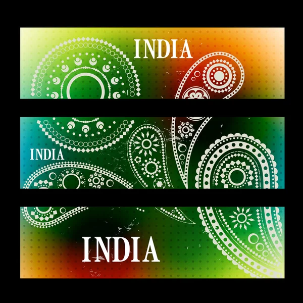 Set of indian headers — Stock Vector