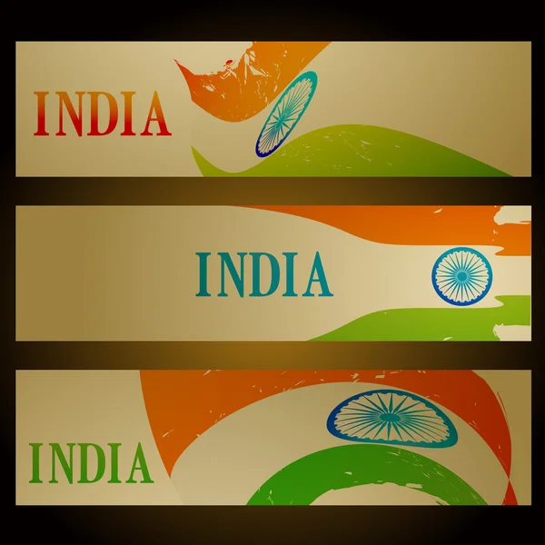 インドの旗ヘッダーのセット — ストックベクタ
