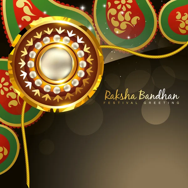 Golden rakhi for rakshabandhan — Stock Vector