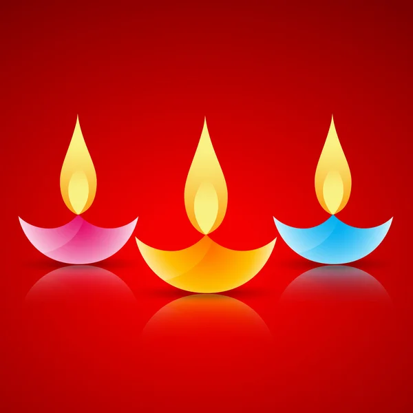 Kleurrijke diwali diya — Stockvector