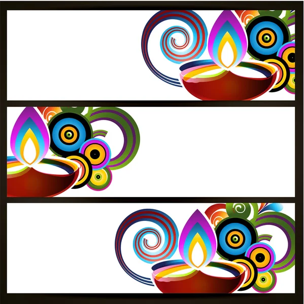 Abstract diwali headers — Stock Vector