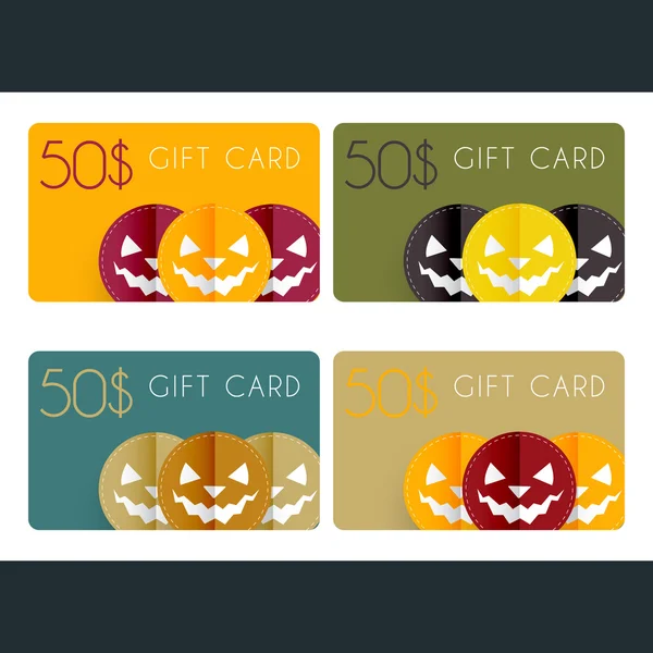 Halloween cadeau kaarten — Stockvector