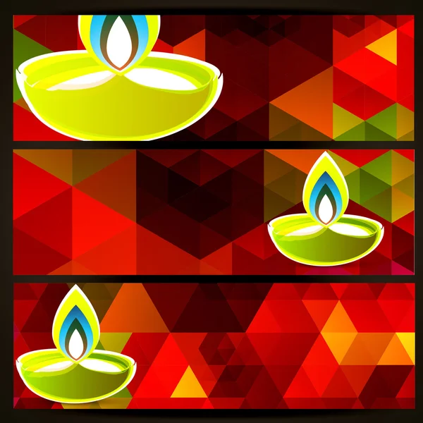 En-têtes diwali colorés — Image vectorielle