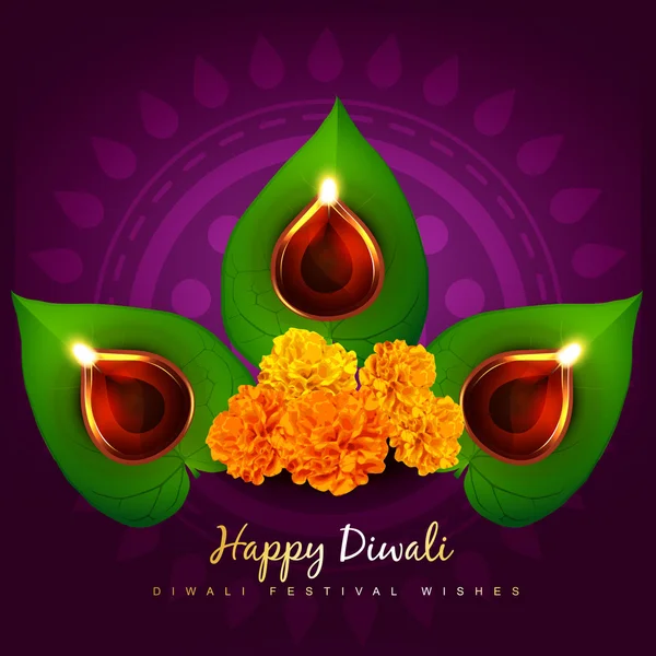 Vector diwali diya — Stock Vector