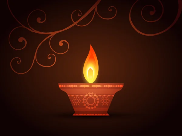 Yaratıcı diwali diya — Stok Vektör