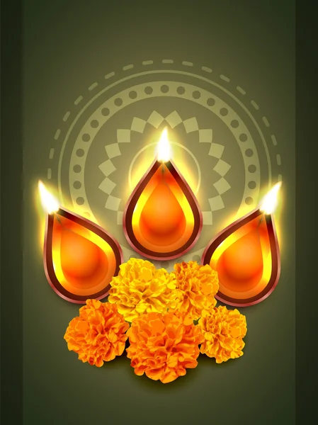 Festival diwali diya — Vetor de Stock