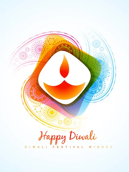 Diwali diya colorido — Vector de stock