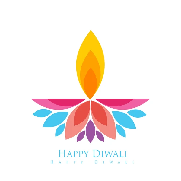 Diwali diya colorido — Vetor de Stock