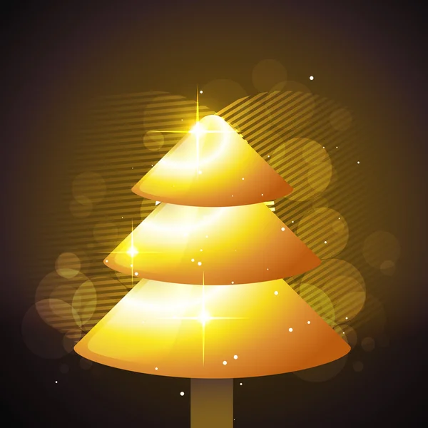 Χρυσό χριστουγεννιάτικο δέντρο — Διανυσματικό Αρχείο