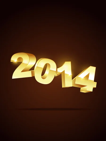 Golden 3d style new year — Stock Vector