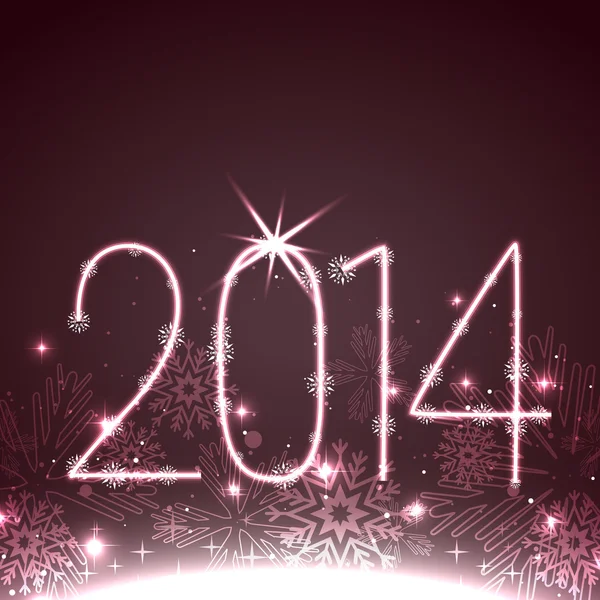 Brillante 2014 feliz año nuevo — Vector de stock