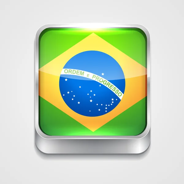 Bandera de Brasil — Vector de stock