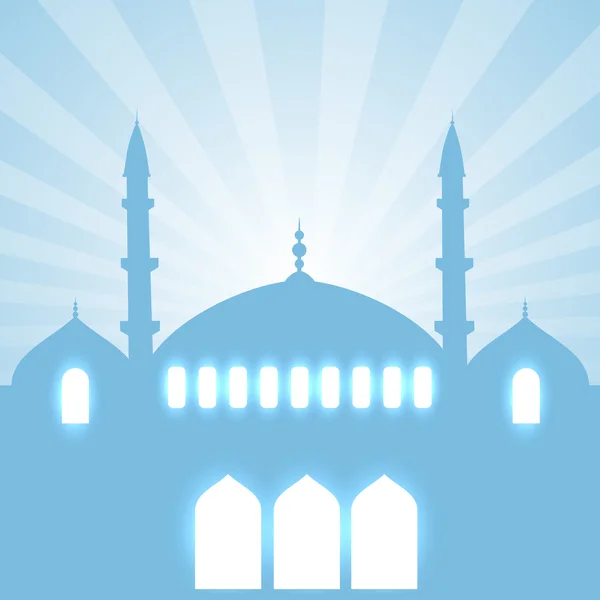 Glowing mosque design — Stock Vector