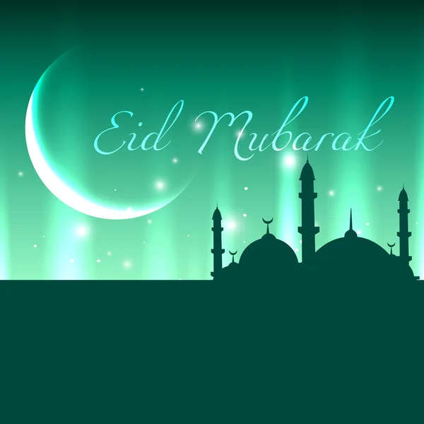 发光的 eid 穆巴拉克 — 图库矢量图片