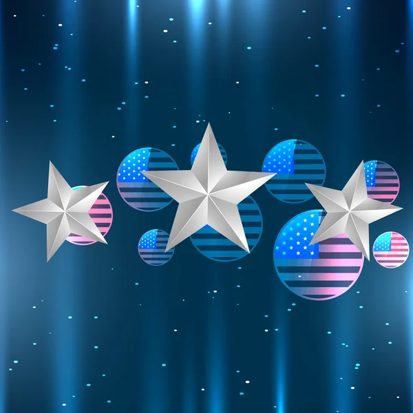 Disegno bandiera americana lucido — Vettoriale Stock