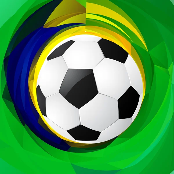 Fútbol en fondo verde — Vector de stock