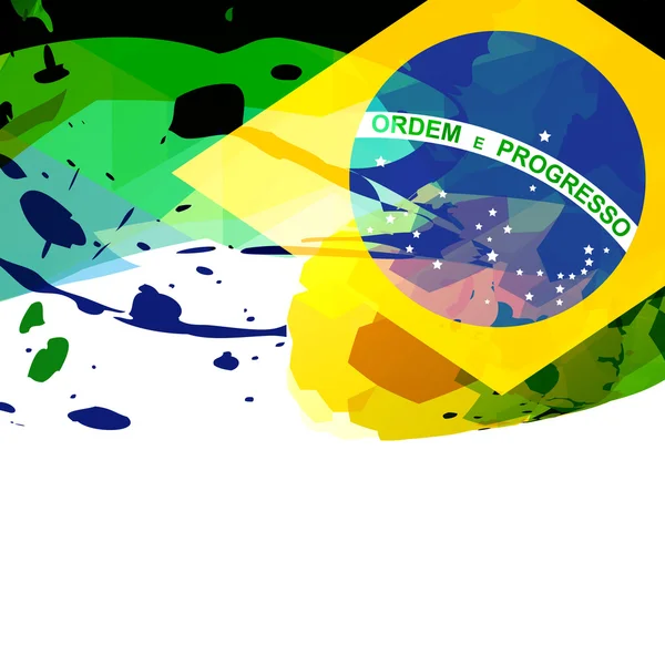 Bandera de Brasil fondo abstracto — Vector de stock