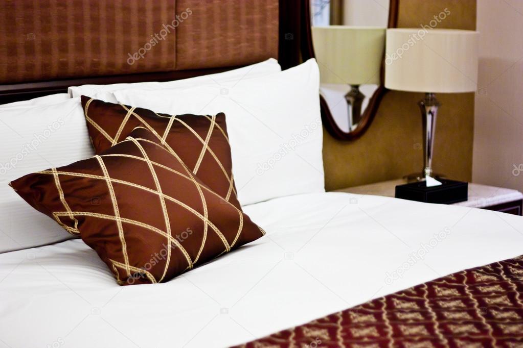 Pillows in Hotel bedroom