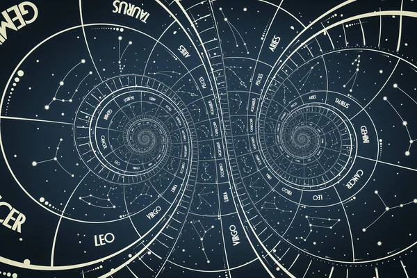 Fondo Efecto Droste Diseño Abstracto Conceptos Relacionados Con Astrología Fantasía —  Fotos de Stock