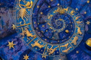 Droste etkisi arka planı. Astroloji ve fantezi ile ilgili kavramlar için soyut tasarım.
