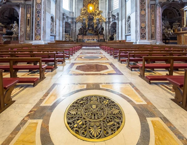 Bazylika Piotra Państwo Watykańskie Rzymie Wnętrze Duchem Świętym Berniniego Dove — Zdjęcie stockowe