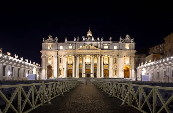 Papal Basilica Saint Peter Vatican City Illuminated Night Designed Michelangelo — Stock Photo, Image