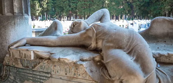 Genoa Italia Junio 2020 Estatua Antigua Del Ángel 1910 Mármol —  Fotos de Stock