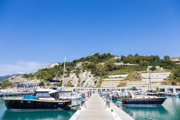 Ventimiglia Italia Circa Agosto 2021 Cala Del Forte Exquisito Puerto —  Fotos de Stock