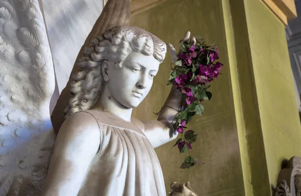 Женоа Италия Июнь 2020 Античная Статуя Ангела Начало 1900 Мрамор — стоковое фото