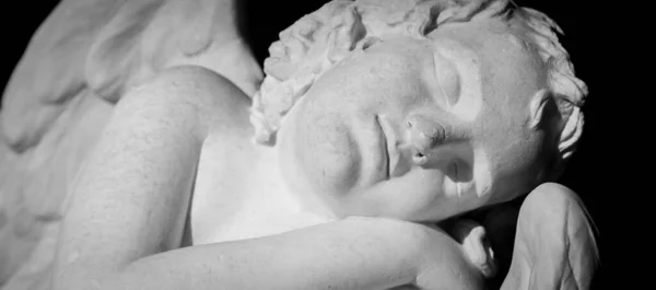 Milan Italy Circa August 2020 Cute Sleeping Angel Statue Made — Stock Photo, Image