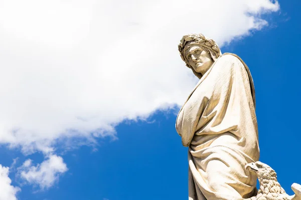 Estatua Dante Alighieri Florencia Región Toscana Italia Con Increíble Fondo —  Fotos de Stock