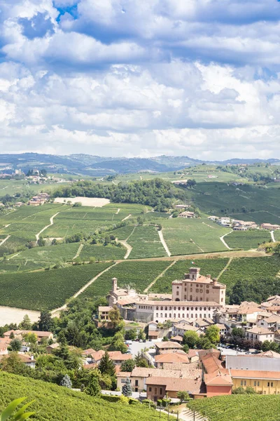 Panoramisch Landschap Piemonte Italië Scenic Wijngaard Heuvel Met Beroemde Barolo — Stockfoto